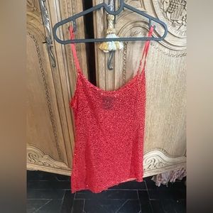 Red mini sheet sparkly dress
